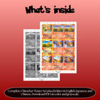 Chimchar binder pages set overview showing the included Pokémon cards to print and cut for your binder sleeves.