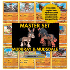 Mudbray & Mudsdale binder pages set showing grayscale and color Pokémon cards, designed as a digital download to complete a collector’s binder.
