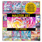 Sylveon binder pages set showing grayscale and color Pokémon cards, designed as a digital download to complete a collector’s binder