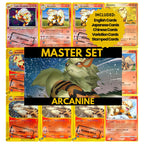 Arcanine binder pages set showing grayscale and color Pokémon cards, designed as a digital download to complete a collector’s binder.
