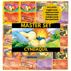 Cyndaquil binder pages set showing grayscale and color Pokémon cards, designed as a digital download to complete a collector’s binder.