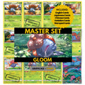 Gloom binder pages set showing grayscale and color Pokémon cards, designed as a digital download to complete a collector’s binder.