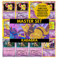 Kadabra binder pages set showing grayscale and color Pokémon cards, designed as a digital download to complete a collector’s binder.