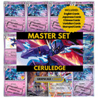 Ceruledge binder pages set showing grayscale and color Pokémon cards, designed as a digital download to complete a collector’s binder.