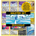 Dragonair binder pages set showing grayscale and color Pokémon cards, designed as a digital download to complete a collector’s binder.