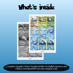 Quagsire binder pages set overview showing the included Pokémon cards to print and cut for your binder sleeves.