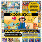 Pokémon Master Set Placeholders request binder pages showing grayscale and color placeholders, custom digital download for any Pokémon binder.