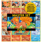 Vulpix/Alolan binder pages set showing grayscale and color Pokémon cards, designed as a digital download to complete a collector’s binder.