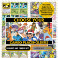 Pokémon Cameo Placeholder Cards request binder pages showing grayscale and color placeholders, custom digital download for any Pokémon binder.