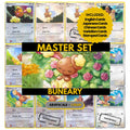 Buneary binder pages set showing grayscale and color Pokémon cards, designed as a digital download to complete a collector’s binder.