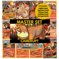 Camerupt binder pages set showing grayscale and color Pokémon cards, designed as a digital download to complete a collector’s binder.