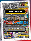 XY: Primal Clash master set binder page showing grayscale and color Pokémon cards, designed as a digital download with checklist to complete a collector’s binder.