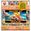 Crocalor binder pages set showing grayscale and color Pokémon cards, designed as a digital download to complete a collector’s binder.