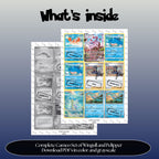 Wingull & Pelipper Cameo binder pages set overview showing the included Pokémon cards to print and cut for your binder sleeves.