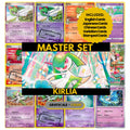 Kirlia binder pages set showing grayscale and color Pokémon cards, designed as a digital download to complete a collector’s binder.