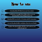 Chaos Rising digital download instructions explaining how to print, cut, and place placeholders in a Pokémon binder.