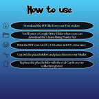Chaos Rising digital download instructions explaining how to print, cut, and place placeholders in a Pokémon binder.