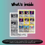 Porygon2 binder pages set overview showing the included Pokémon cards to print and cut for your binder sleeves.