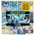 Lugia binder pages set showing grayscale and color Pokémon cards, designed as a digital download to complete a collector’s binder.