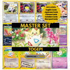 Togepi binder pages set showing grayscale and color Pokémon cards, designed as a digital download to complete a collector’s binder.