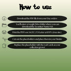 Tyranitar cards digital download instructions explaining how to print, cut, and place placeholders in a Pokémon binder.