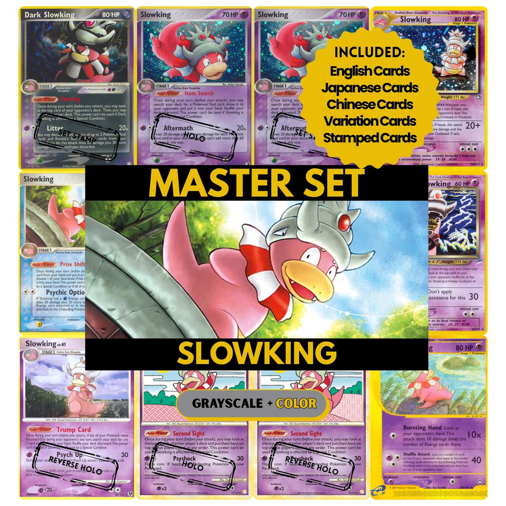 Slowking Master Set Binder Pages Pokémon Placeholder Cards Printable PDF National Pokedex Binder Placeholder