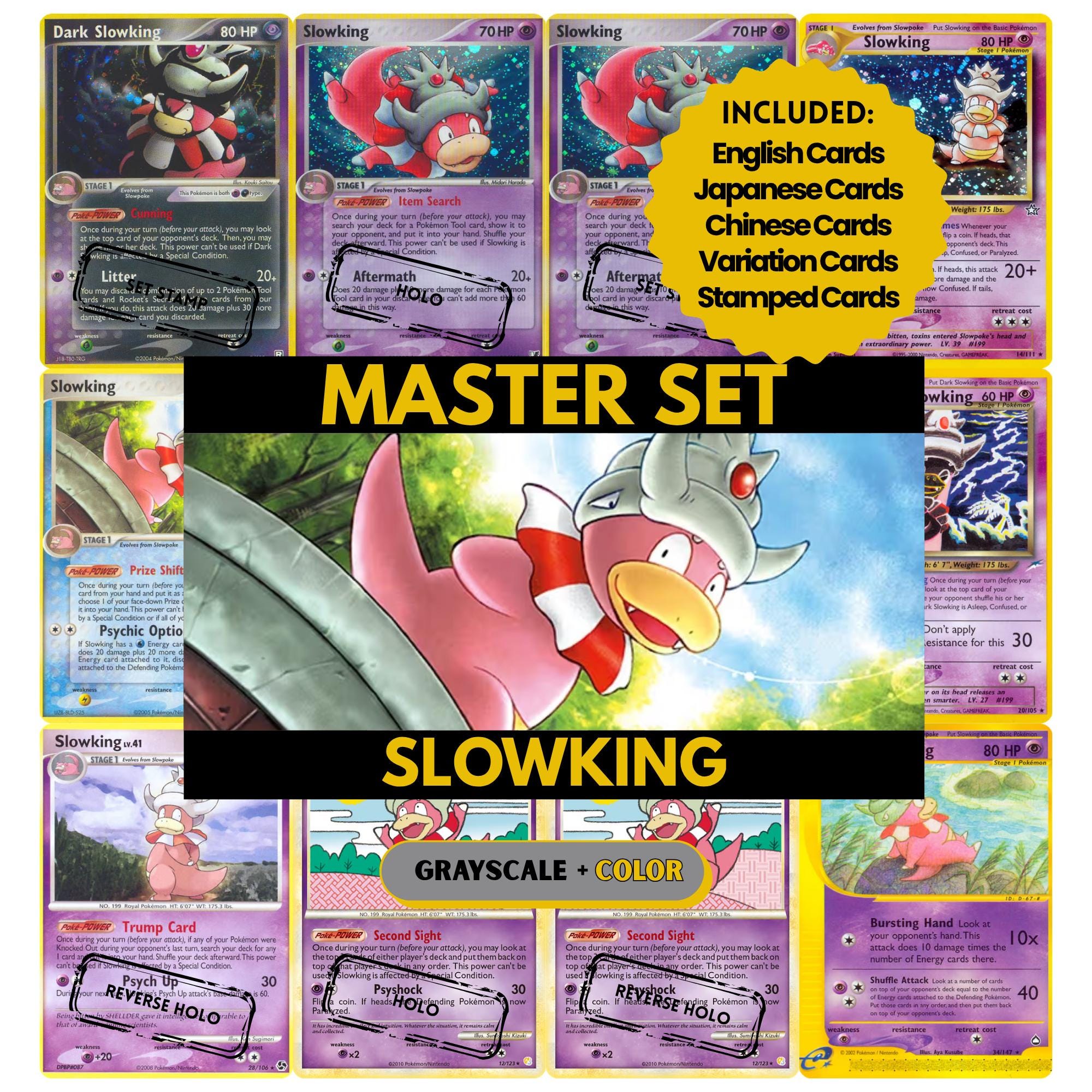 Slowking Master Set Binder Pages Pokémon Placeholder Cards Printable PDF National Pokedex Binder Placeholder