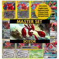 Scizor binder pages set showing grayscale and color Pokémon cards, designed as a digital download to complete a collector’s binder.