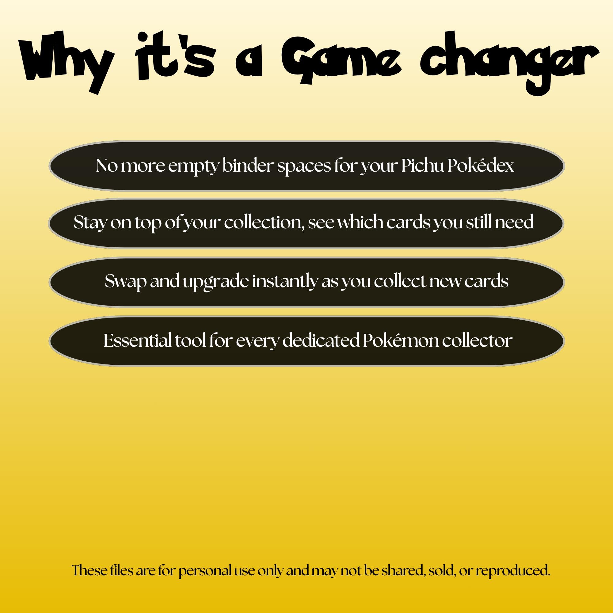Pichu set checklist highlighting the benefits of tracking and upgrading your Pokémon card collection.
