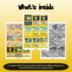 Pichu binder pages set overview showing the included Pokémon cards to print and cut for your binder sleeves.