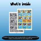 Mamoswine binder pages set overview showing the included Pokémon cards to print and cut for your binder sleeves.