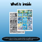 Glaceon binder pages set overview showing the included Pokémon cards to print and cut for your binder sleeves.