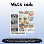 Eevee binder pages set overview showing the included Pokémon cards to print and cut for your binder sleeves.