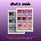 Gastly binder pages set overview showing the included Pokémon cards to print and cut for your binder sleeves.