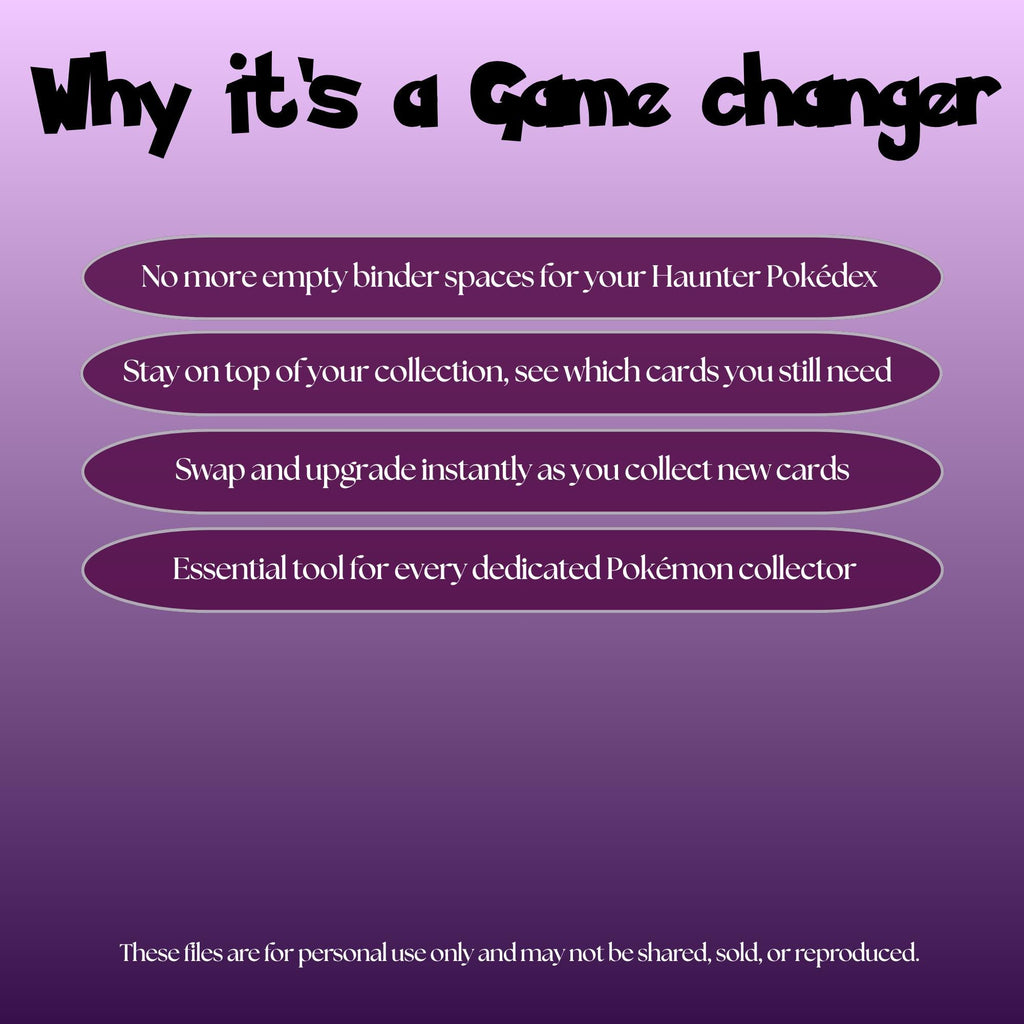 Haunter set checklist highlighting the benefits of tracking and upgrading your Pokémon card collection.