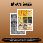 Sandslash binder pages set overview showing the included Pokémon cards to print and cut for your binder sleeves.