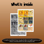 Sandslash binder pages set overview showing the included Pokémon cards to print and cut for your binder sleeves.