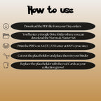 Marowak cards digital download instructions explaining how to print, cut, and place placeholders in a Pokémon binder.