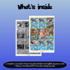 Gyarados binder pages set overview showing the included Pokémon cards to print and cut for your binder sleeves.