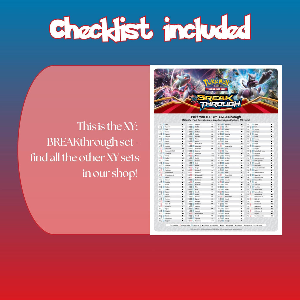 Example of the checklist that’s included to see which cards are all in the BREAKthrough set from the XY Series.