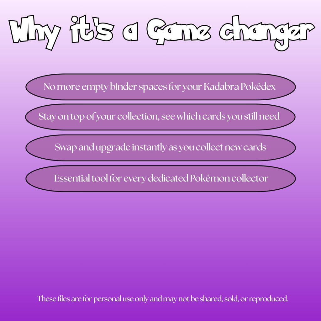 Kadabra set checklist highlighting the benefits of tracking and upgrading your Pokémon card collection.