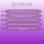 Abra cards digital download instructions explaining how to print, cut, and place placeholders in a Pokémon binder.
