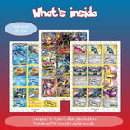 XY: Fates Collide master set overview showing the included Pokémon cards to print and a full color checklist for the XY binder.