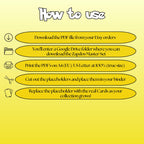 Zapdos cards digital download instructions explaining how to print, cut, and place placeholders in a Pokémon binder.