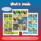 XY: Furious Fists master set overview showing the included Pokémon cards to print and a full color checklist for the XY binder.