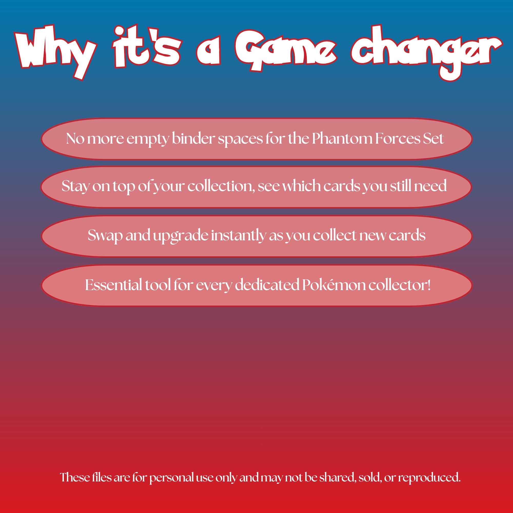 Phantom Forces master set checklist highlighting the benefits of tracking and upgrading your Pokémon card collection.