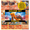 Torkoal binder pages set showing grayscale and color Pokémon cards, designed as a digital download to complete a collector’s binder.