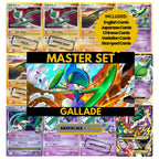 Gallade binder pages set showing grayscale and color Pokémon cards, designed as a digital download to complete a collector’s binder.