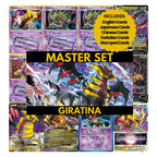 Giratina binder pages set showing grayscale and color Pokémon cards, designed as a digital download to complete a collector’s binder.