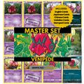 Venipede binder pages set showing grayscale and color Pokémon cards, designed as a digital download to complete a collector’s binder.